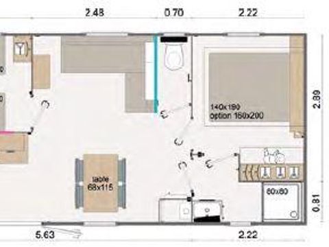 MOBILHOME 4 personnes - Parc N°7 - Terrasse Couverte - 2 chambres