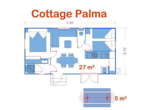 MOBILHOME 6 personnes - Cottage Palma (Standard)