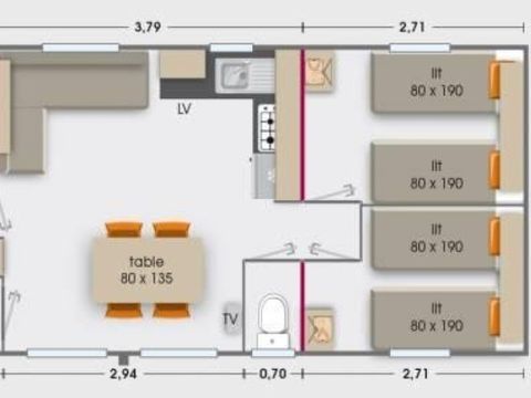 BUNGALOW 6 personnes - Excelle BUNGALOW 6 personnes - Excelle