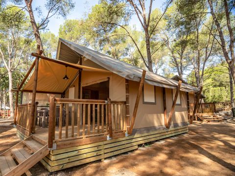 TENTE TOILE ET BOIS 5 personnes - Safari Savannah