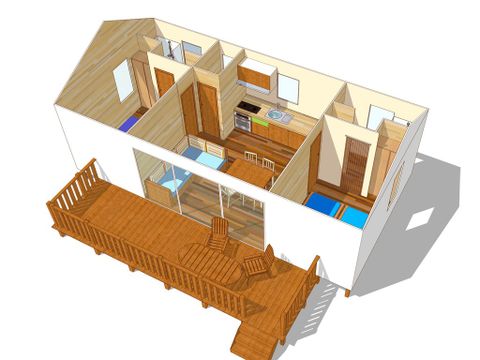 Mobilhome 6 personnes - Classic XL | 2 Ch. | 4/6 Pers. | Terrasse surélevée | Clim.