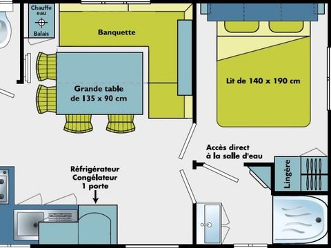 MOBILHOME 6 personnes - CONFORT 30M² dim/dim
