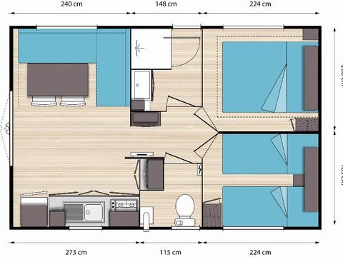 Mobilhome 4 personnes - Grand Confort Azur