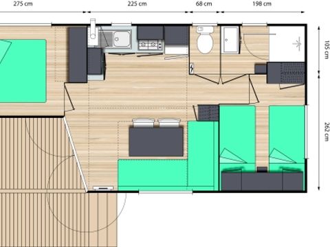MOBILHOME 4 personnes - Mobil  (Mercredi) Grand Confort Méditerranée