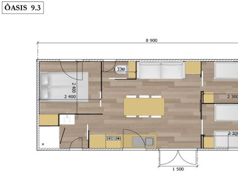 MOBILHOME 6 personnes - Nouveau ! Cottage Privilège Oasis 3 chambres