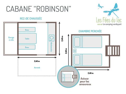 Hébergement 4 personnes - Cabane " Robinson"