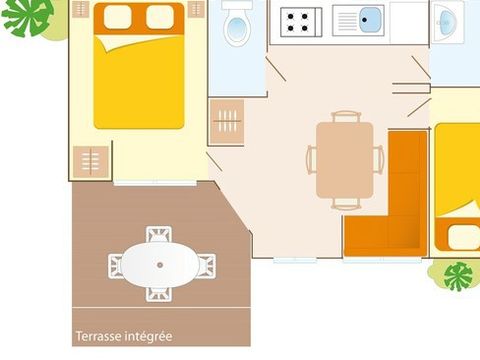 Mobilhome 4 personnes - Comfort XL | 2 Ch. | 4 Pers. | Terrasse simple | Clim