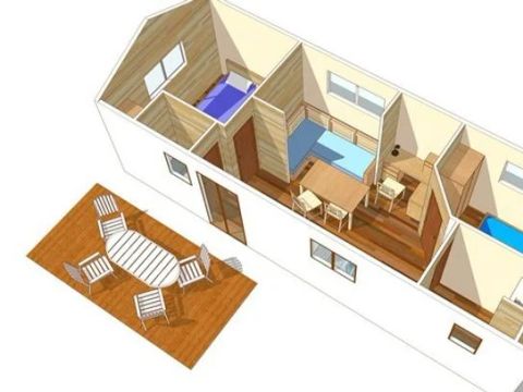 Mobilhome 4 personnes - Comfort XL | 2 Ch. | 4 Pers. | Terrasse surélevée | Clim. | TV