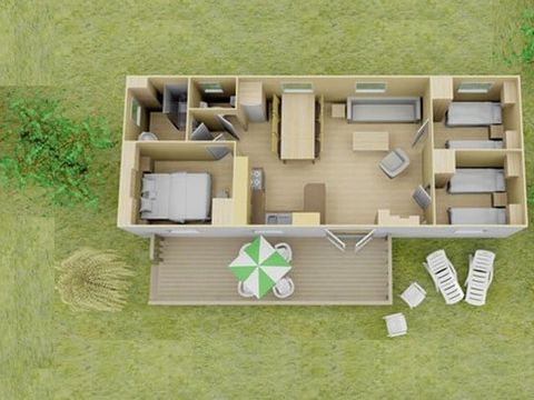 Mobilhome 6 personnes - Comfort | 3 Ch. | 6 Pers. | Terrasse simple | Clim.