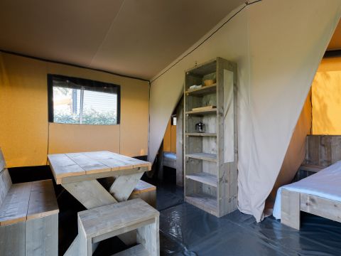 Tente en toile et en bois 6 personnes - Tente glamping Larzac