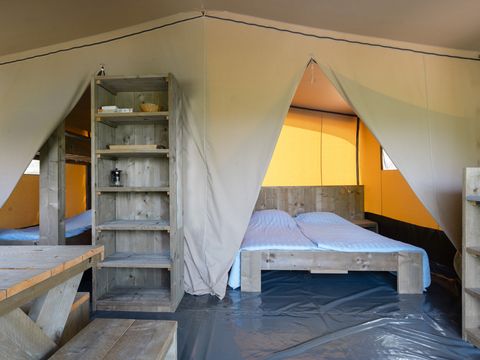 Tente en toile et en bois 6 personnes - Tente glamping Larzac