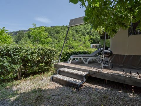 Tente en toile et en bois 6 personnes - Tente glamping Larzac