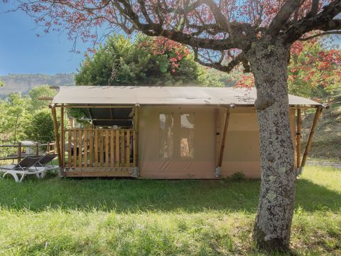 Tente en toile et en bois 5 personnes - Tente safari Bégon