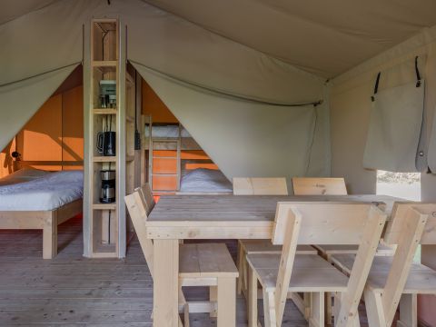Tente en toile et en bois 5 personnes - Tente safari Bégon