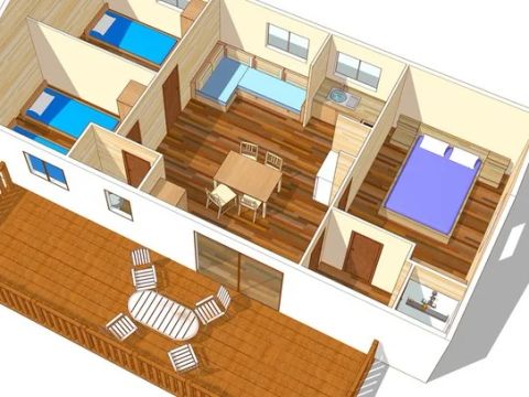 Mobilhome 6 personnes - Classic | 3 Ch. | 6 Pers. | Terrasse surélevée