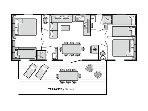 MOBILHOME 8 personnes - 8p - Cottage Tribu CONFORT climatisé