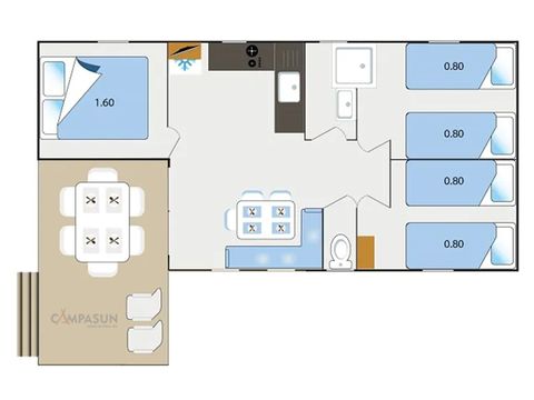 MOBILHOME 6 personnes - Lavande - 28m² - 3 chambres