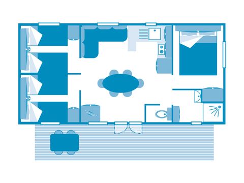 MOBILHOME 7 personnes - COTTAGE Glénan 6/7p 3ch ***