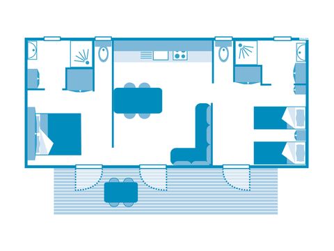 MOBILHOME 4 personnes - COTTAGE Naïade 4p 2ch 2SdB PREMIUM