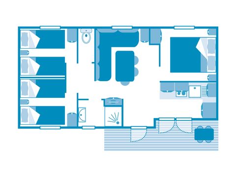 MOBILHOME 7 personnes - COTTAGE 6/7p 3ch ***
