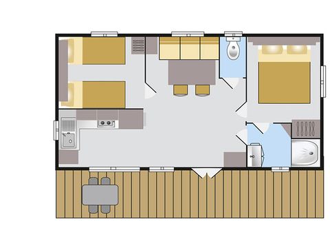 MOBILHOME 4 personnes - COTTAGE 4p 2ch  ****