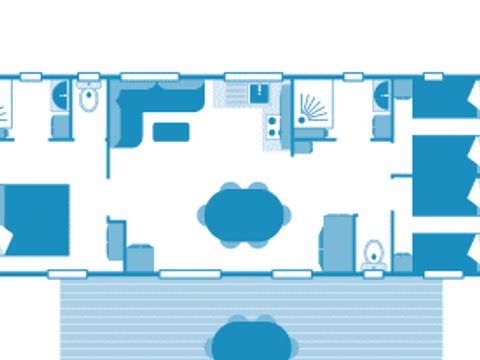 Mobilhome 6 personnes - Cottage Rospico 6p 3ch 2Sdb Premium