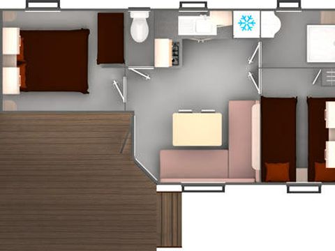 MOBILHOME 4 personnes - Classique 3 Pièces 4 Personnes + TV