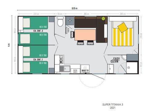 MOBILHOME 7 personnes - Mobil-home Pinède Mercredi/Mercredi 6/7 pers