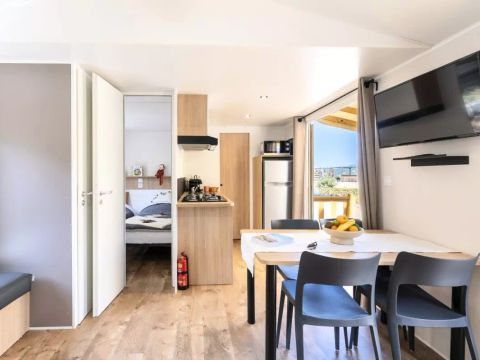 MOBILHOME 4 personnes - Mobil-Home Vue Mer Confort 3 Pièces 4 Personnes Climatisé + TV