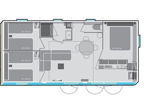 MOBILHOME 6 personnes - Premium 3 chambres 34m²