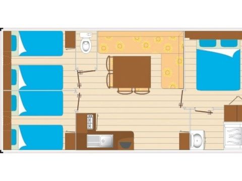 MOBILHOME 6 personnes -  Loisir 3 chambres 30m²