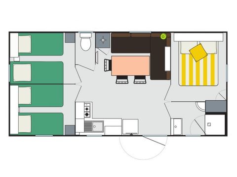 MOBILHOME 6 personnes - Loisir 3chambres 28m²
