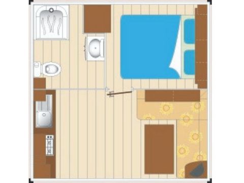 MOBILHOME 4 personnes -  Cocoon 1 chambre 18m²
