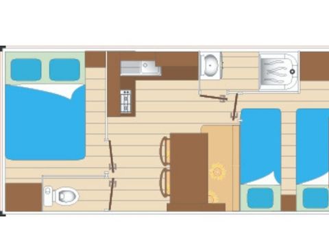 MOBILHOME 4 personnes -  Cocoon 2 chambres 18m²