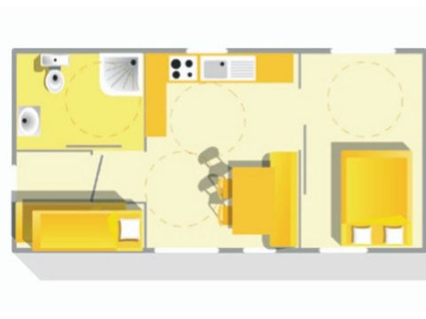 Mobilhome 6 personnes - Evasion - PMR - 2 chambres - 28m²