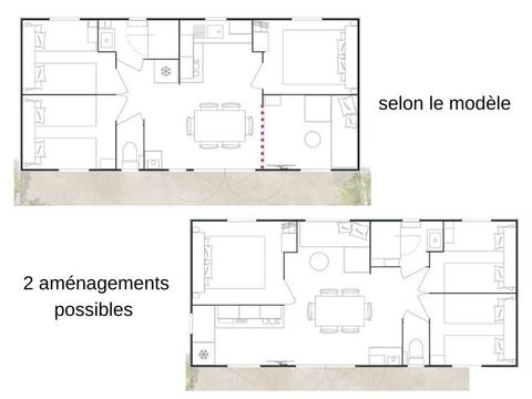 MOBILHOME 8 personnes - Mobil-home Loisir+ 8 personnes 3 chambres 30m²