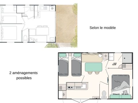 Mobilhome 4 personnes - Cocoon - 2 chambres - 23m²