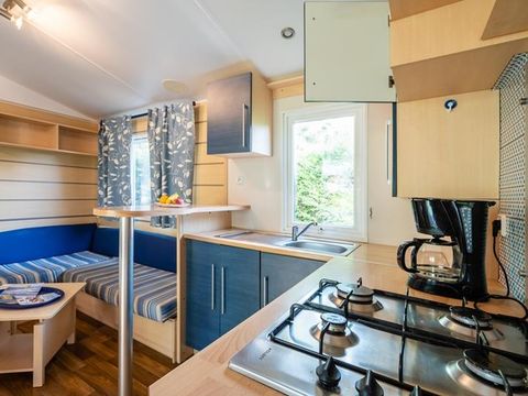 MOBILHOME 6 personnes - Mobil-home Forêt 34.5m² (3 chambres) (+ de 10 ans) + Terrasse + TV 4/6 pers