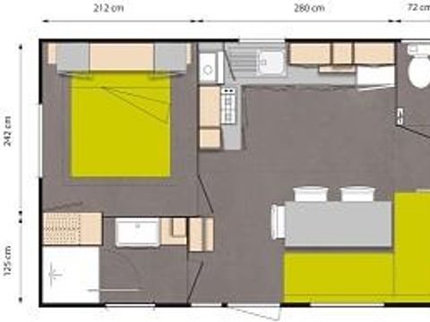 MOBILHOME 6 personnes - Mobil-home Forêt 34.5m² (3 chambres) (+ de 10 ans) + Terrasse + TV 4/6 pers