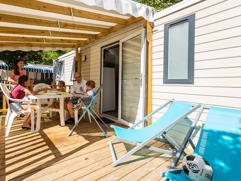 MOBILHOME 5 personnes - Mobil-home Evasion 28.5m² (2 chambres) (- de 9 ans) + TV + Terrasse 4/5 pers