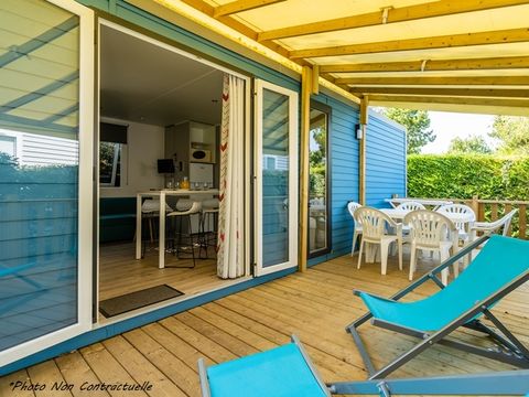 MOBILHOME 6 personnes - Grand Large 34.5m² (3 chambres M) (- de 8 ans) + TV + Terrasse