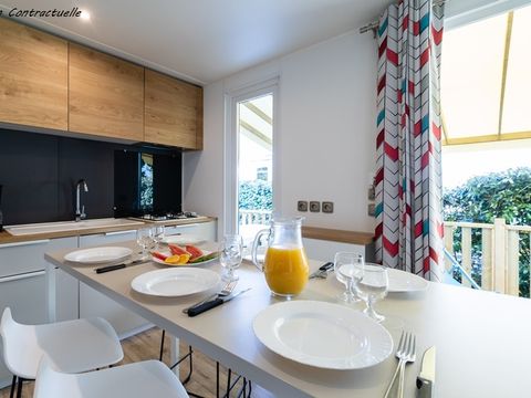 MOBILHOME 6 personnes - Grand Large 34.5m² (3 chambres M) (- de 8 ans) + TV + Terrasse