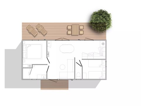 MOBILHOME 4 personnes - Côté Forêt 3 Pièces 4 Personnes