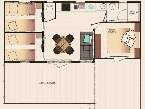 MOBILHOME 4 personnes - Cottage Manyara 3 Pièces 4 Personnes
