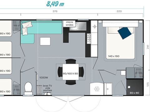 MOBILHOME 6 personnes - FAMILLE