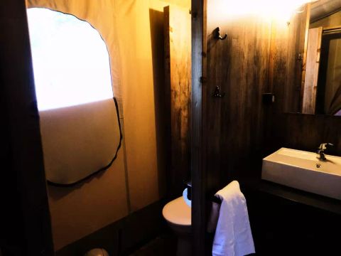 Tente en toile et en bois 5 personnes - Tente Lodge Premium 3 Pièces 5 personnes Climatisé