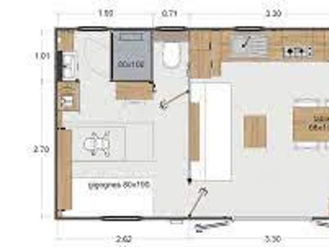 MOBILHOME 4 personnes - "lilas" 2 chambres 2sdb 2wc 