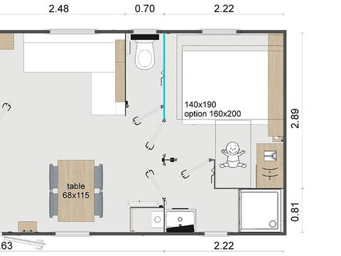 MOBILHOME 4 personnes - MARGAUX 2CH