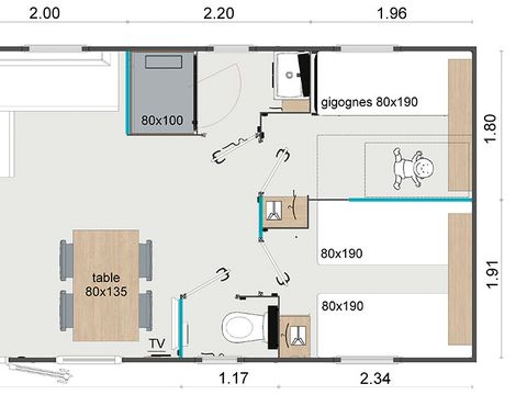 MOBILHOME 6 personnes - SAINT-JULIEN 3CH