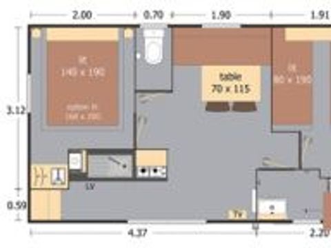 MOBILHOME 4 personnes - SAINT-JULIEN 2CH